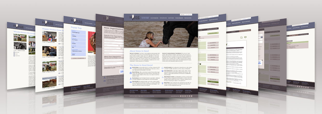 Horse In Hand website screen shots